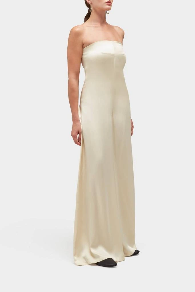 Careste Careste - Erika Strapless Wide-leg Wool Jumpsuit 2