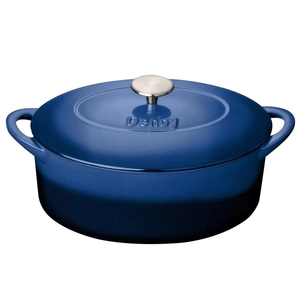 DENBY Denby cobalt 28cm oval cast iron casserole 1