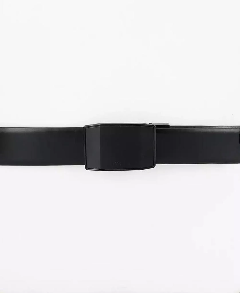 Kenneth Cole Men's Exact System Track Lock Matte Black Plaque Buckle Belt 5