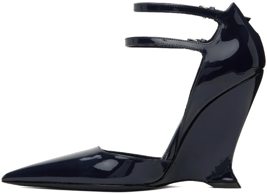 Salvatore Ferragamo Navy Vidya Heels 3