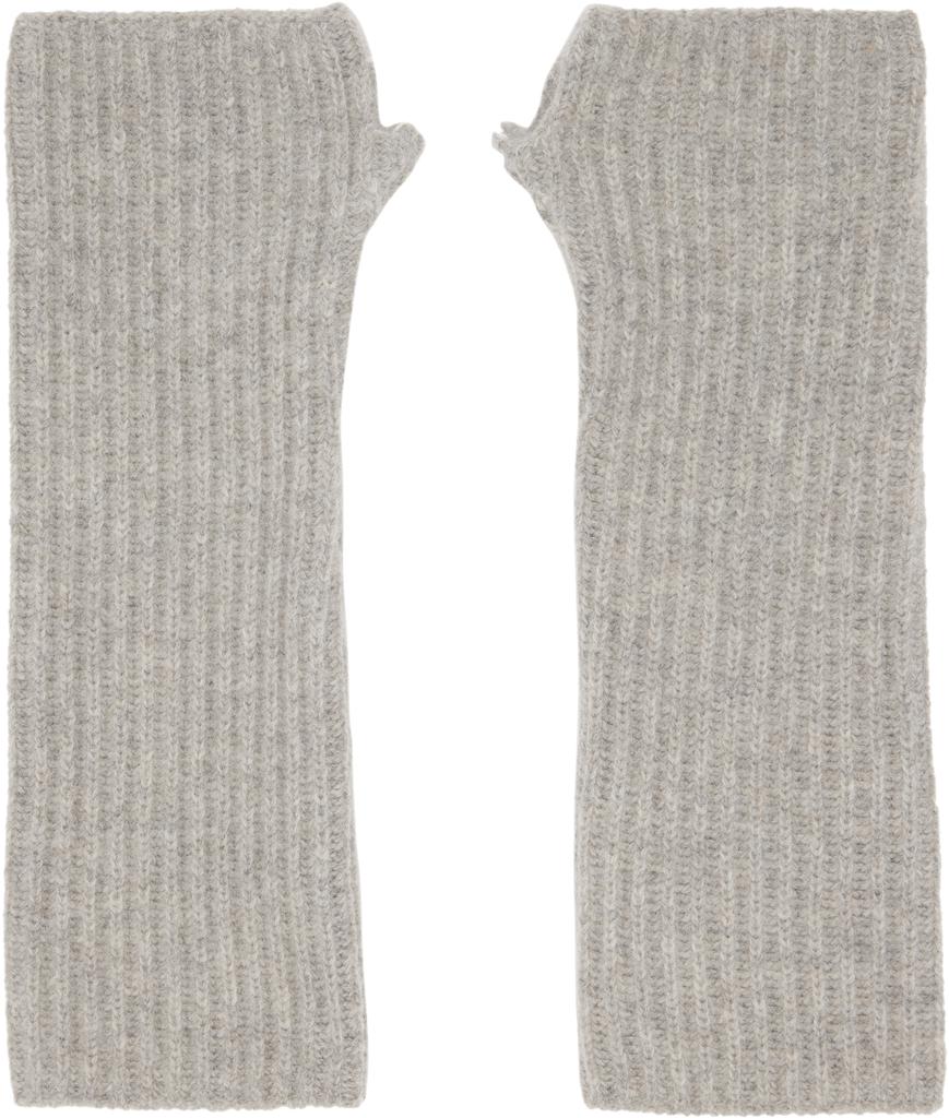 MM6 Gray Fisherman Knit Arm Warmers