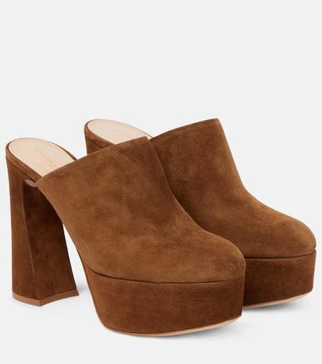 Gianvito Rossi Suede platform mules 1