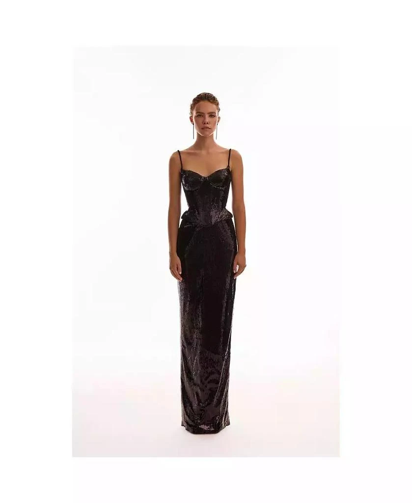 Milla Women
s Sensational spaghetti straps sequined corset