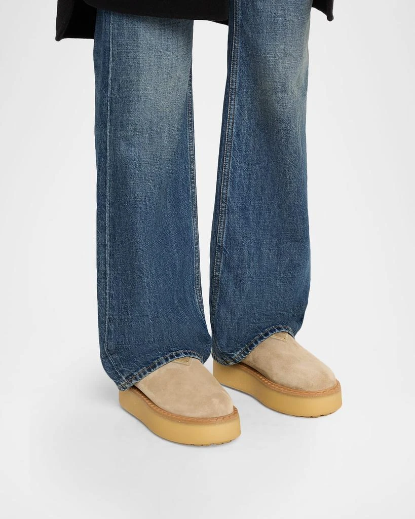 Prada Suede Shearling Cozy Platform Mules 2