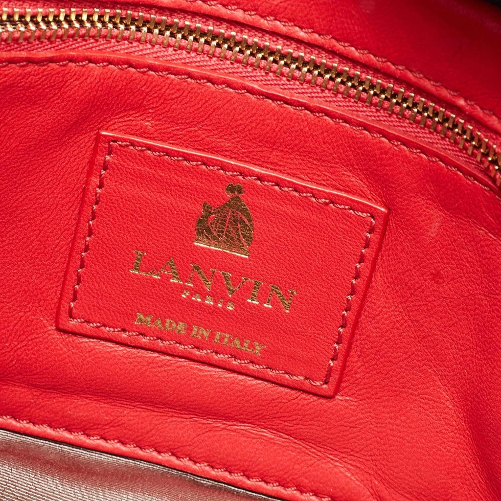 Lanvin Lanvin Coral Red Leather Sugar Studded Shoulder Bag 9