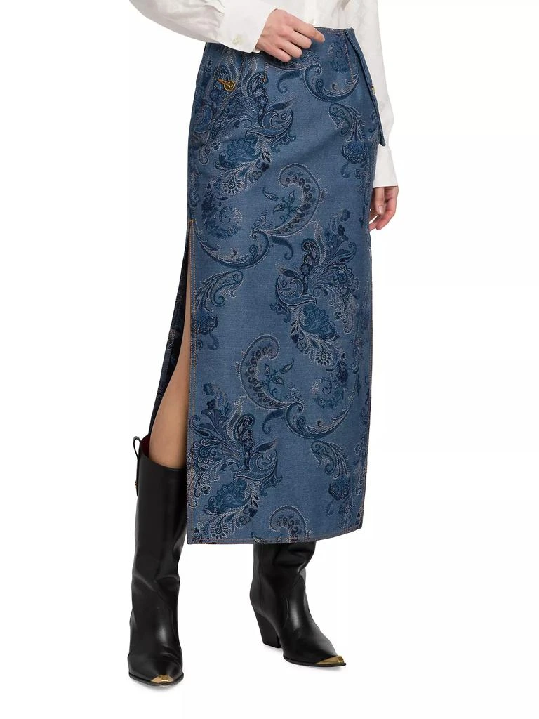 Etro Paisley Denim Midi-Skirt 4