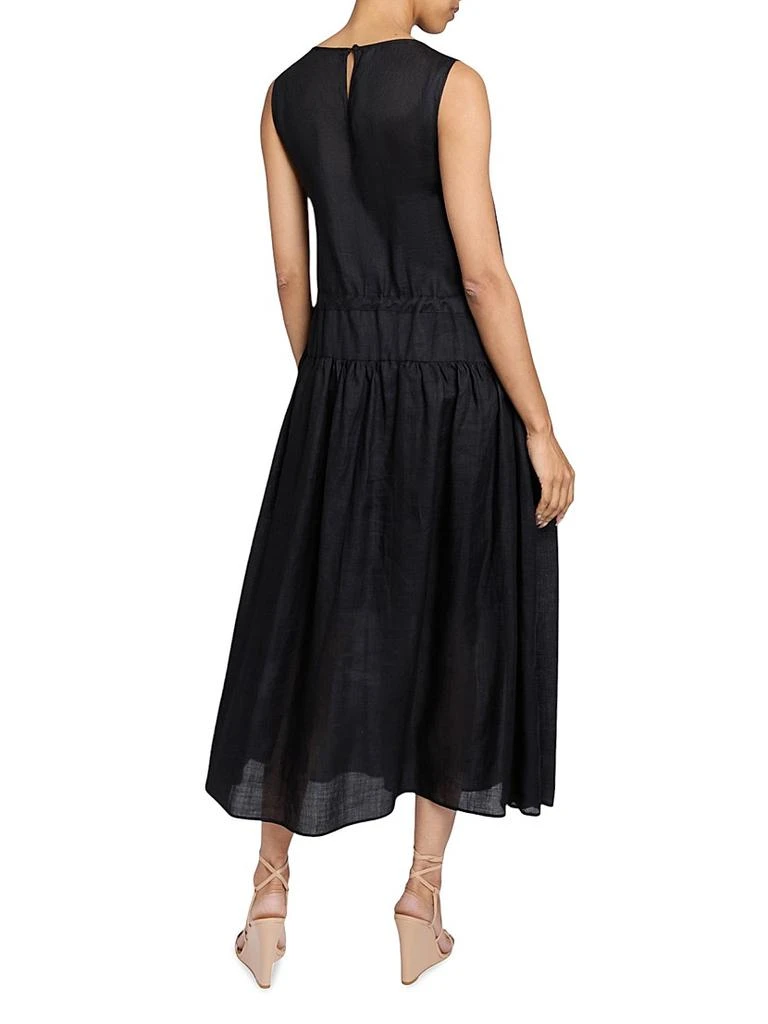 Santorelli Dropped-Waist Midi-Dress 4
