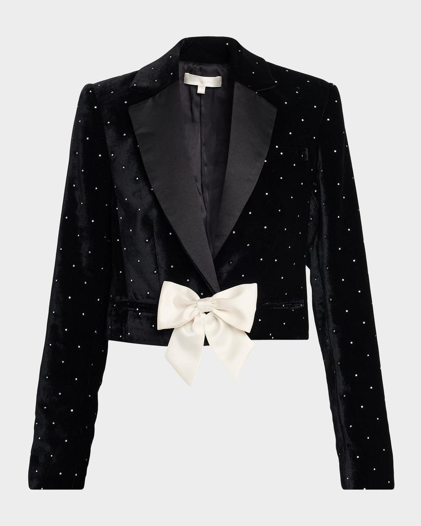LOVESHACKFANCY Orlisa Cropped Velvet Blazer