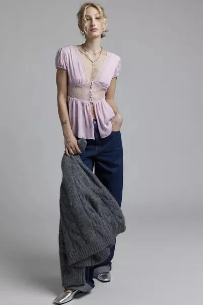 Kimchi Blue Kimchi Blue Isabella Puff Sleeve Lace Blouse 2