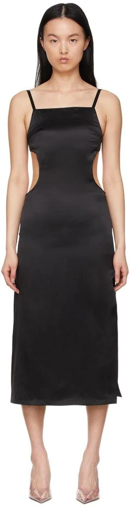 Rokh Black Silk Mid-Length Dress 1