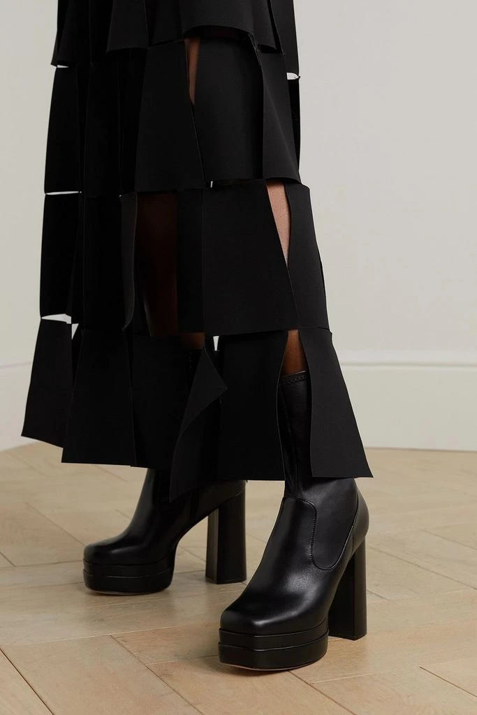 PORTE & PAIRE Leather platform sock boots 2