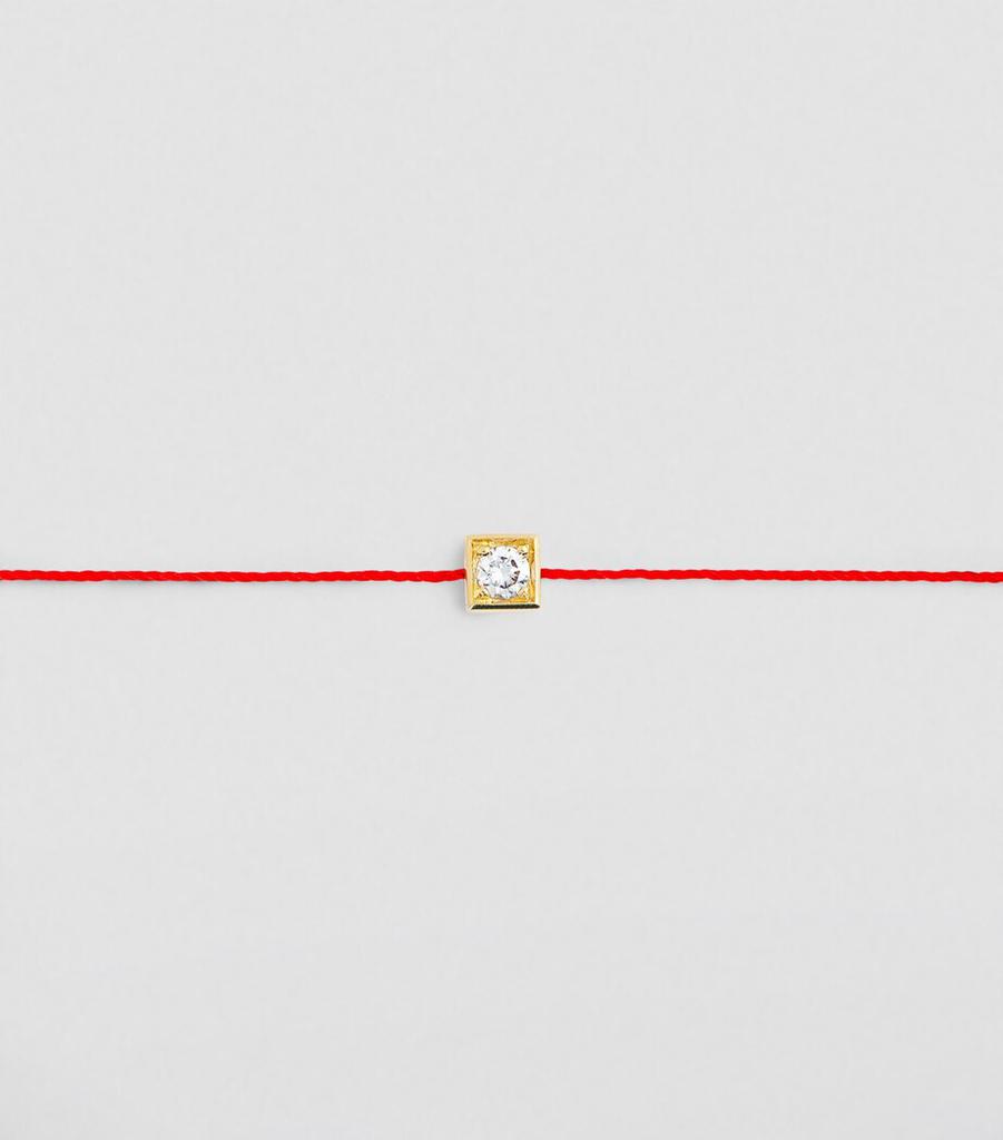 Redline Yellow Gold and Diamond Cube Bracelet (16.5cm)