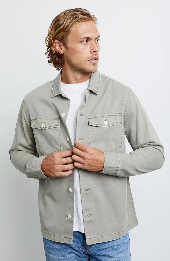 Rails Garment Washed Cotton Button-Up Military Shirt 4