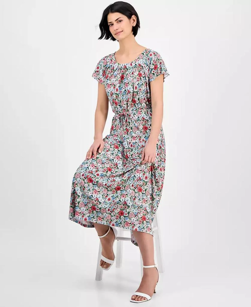 Nautica Jeans Women's Floral-Print Flutter-Sleeve Maxi Dress 2