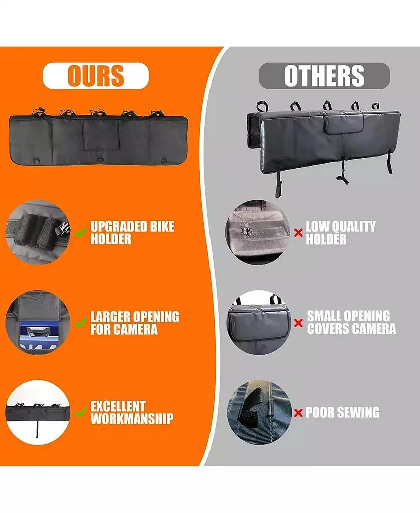 LUGO Full Size 62" Heavy-Duty Size Truck Tailgate Bike Pad, Black 2