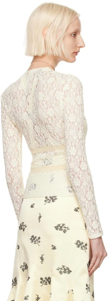 Yuhan Wang Off-White Ribbon Tied Lace Blouse 3