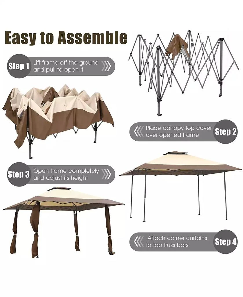 Costway 13'x13'  Gazebo Canopy Shelter Awning Tent Patio Garden Outdoor Companion 8