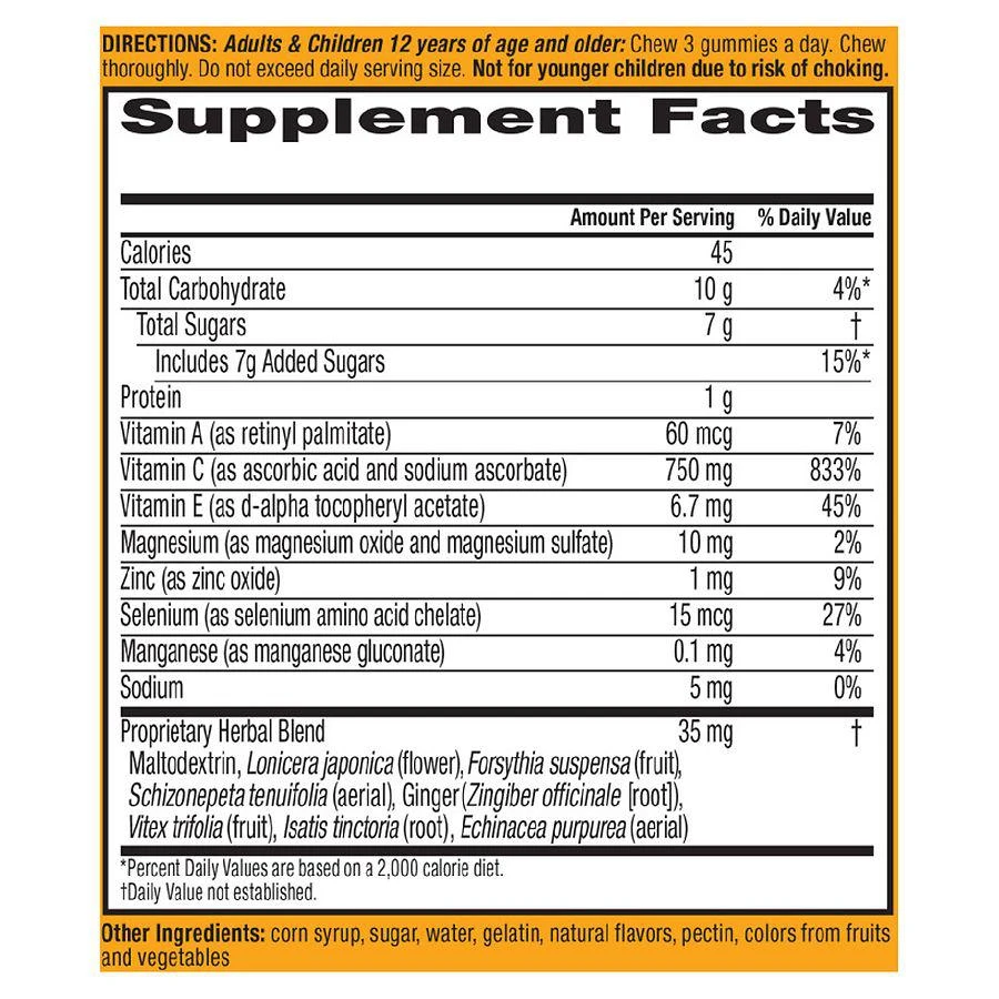 Airborne Vitamin C, E, Zinc, Minerals & Herbs Immune Support Supplement Gummies Very Berry 4