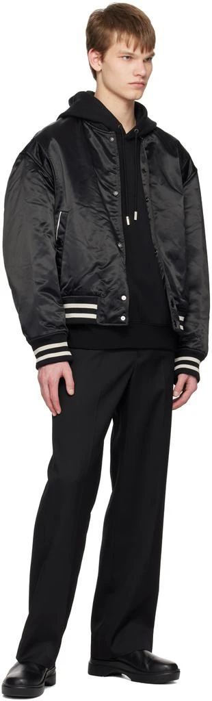 Solid Homme Black Varsity Bomber Jacket 4