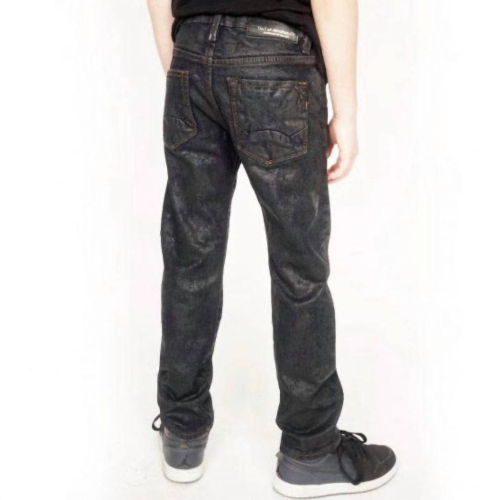 Cult of Individuality Kid's Cult Rogue Slim Straight Stretch Denim Jeans In Black Ice