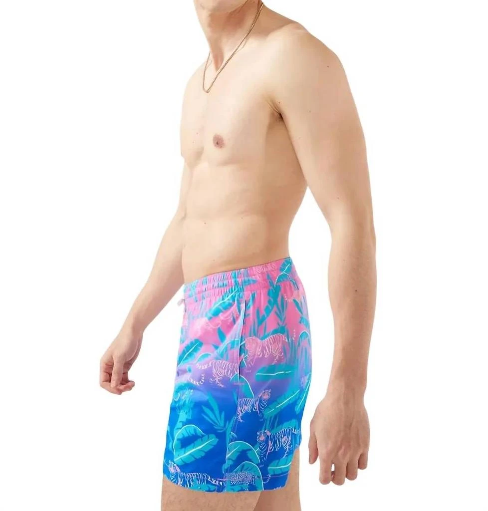 Chubbies Hydrofoils Swim Trunk In Pink/blue Jungle 2