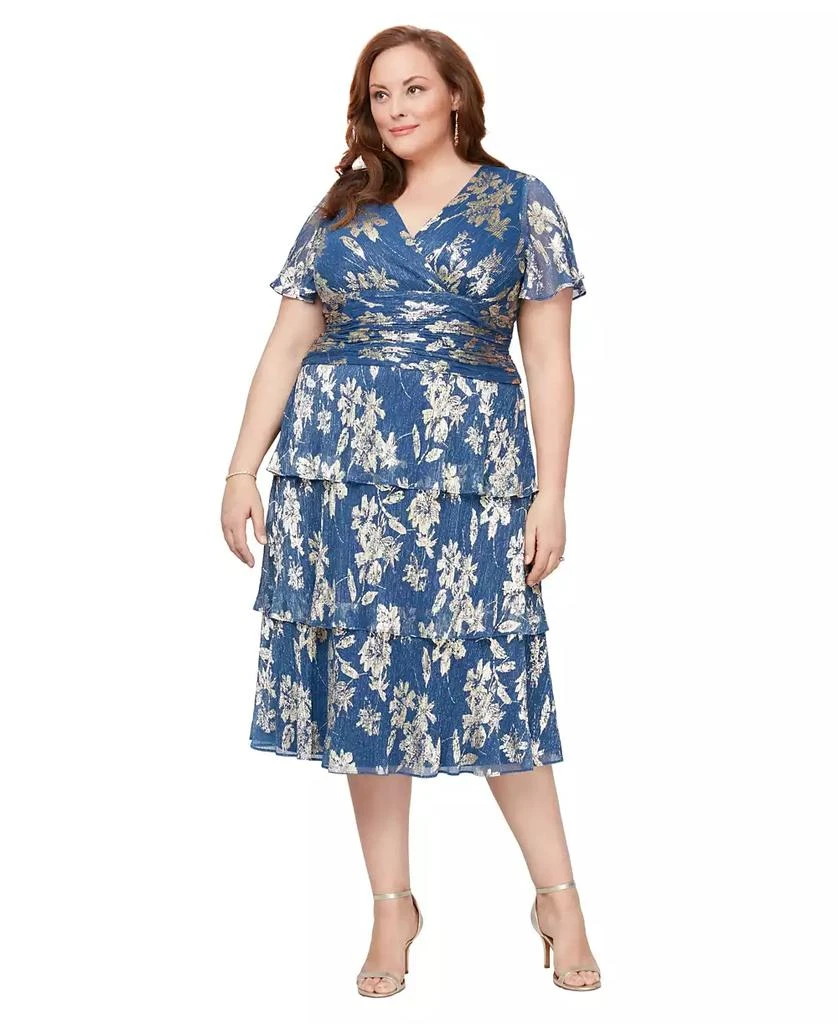 green emerald velvet dress SL Fashions 611105 Short Plus Size Dress main image 1