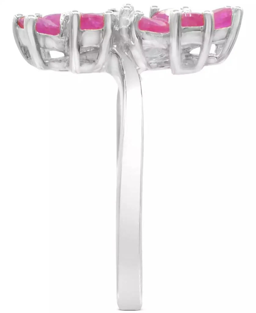 Macy's Lab-Grown Ruby (1-3/8 ct. t.w.) & Diamond Accent Flower Bypass Ring in Sterling Silver 4