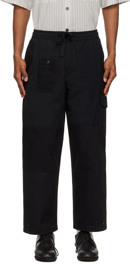 MAHARISHI Black 6087 Upcycled Loose Cargo Track Pants 1
