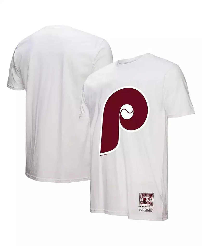Mitchell & Ness Men's White Philadelphia Phillies Cooperstown Collection Logo T-Shirt 1
