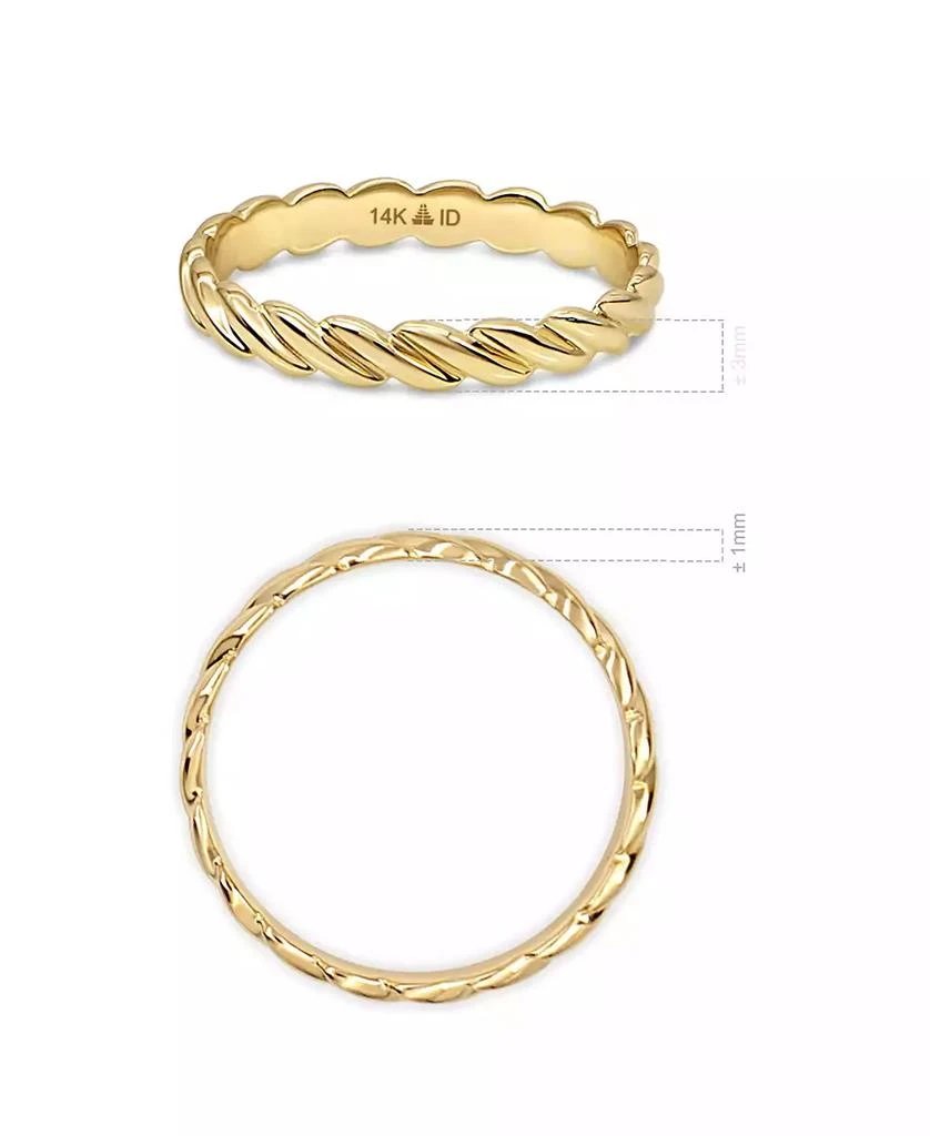 DEVATA Twisted Rope Ring in 14K Gold, Size 6, approx. 1.9 grams 3