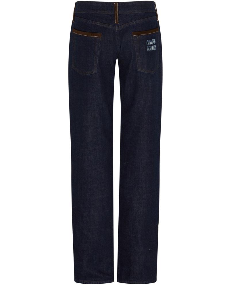 MIU MIU Ganse jeans with leather details