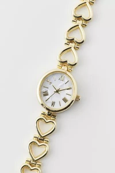 Urban Outfitters Oval Face Heart Chain Watch 2