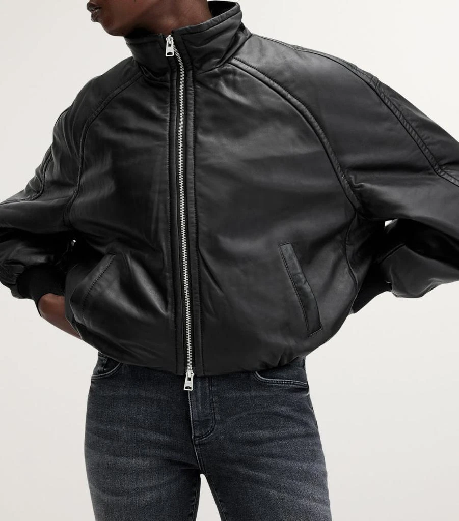 ALL SAINTS Leather Rowan Bomber Jacket 4