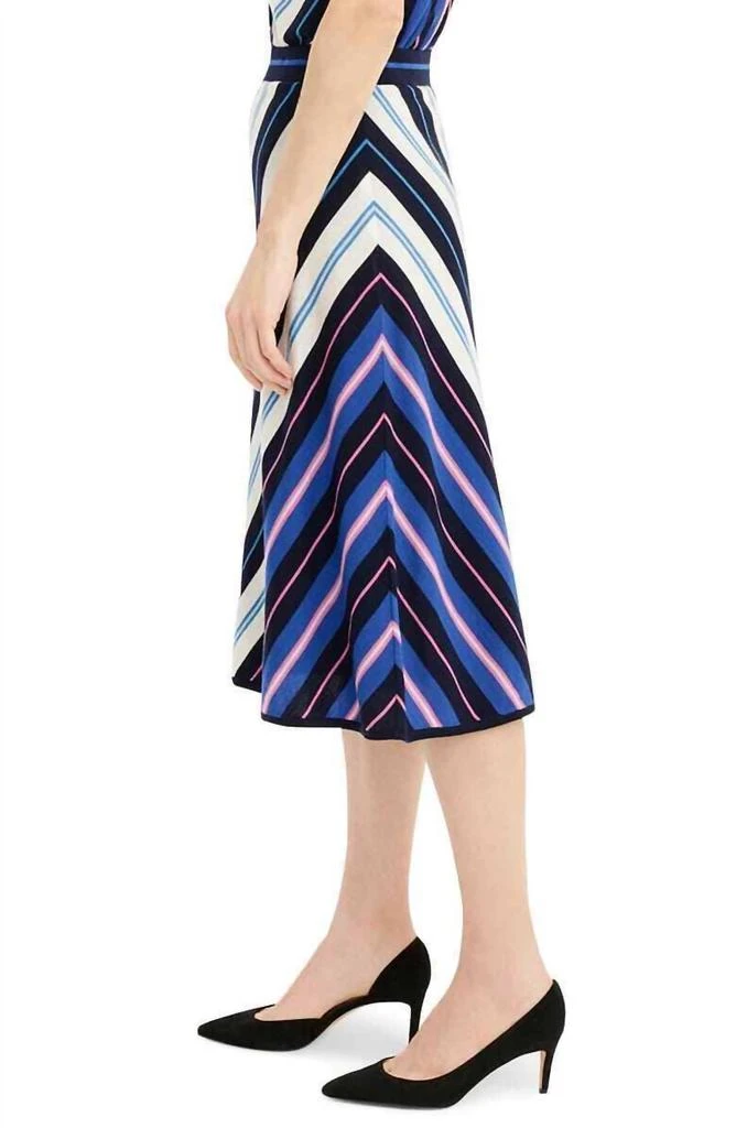 J. Crew J.Crew - Diagonal Stripe Merino Wool Midi A Line Skirt 4