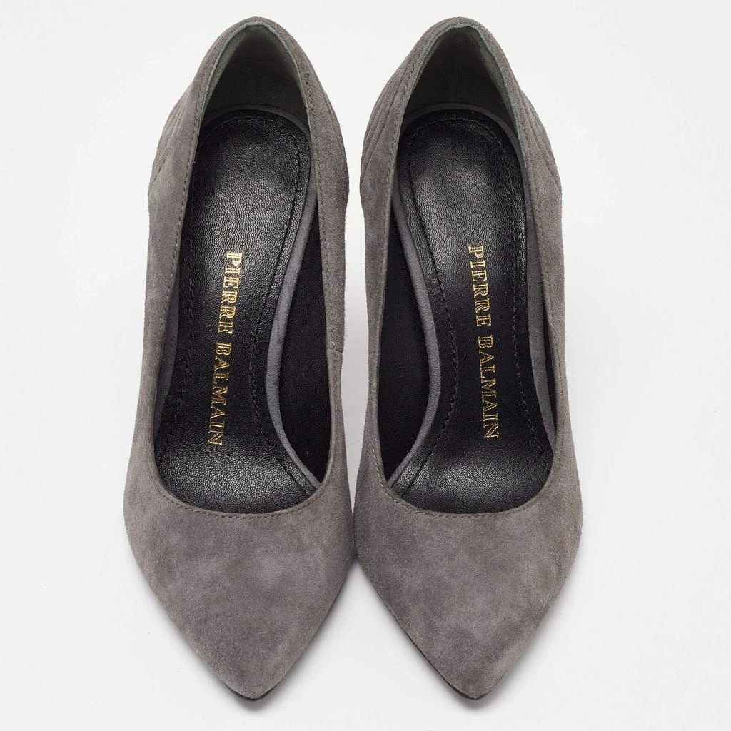 PIERRE BALMAIN Pierre Balmain Grey Suede Pointed Toe Pumps Size 35 3