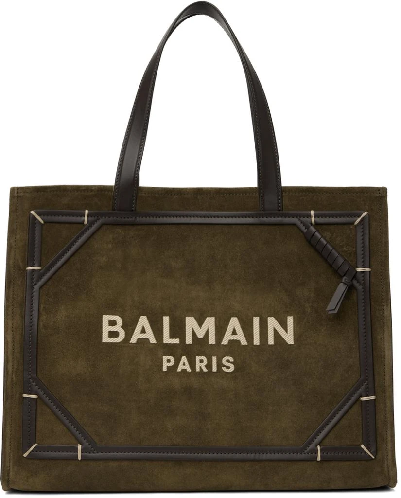 Balmain Khaki B-Army Shopper Tote 1