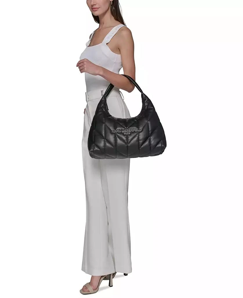 Karl Lagerfeld Paris Voyage Quilted Denim Hobo Bag 6