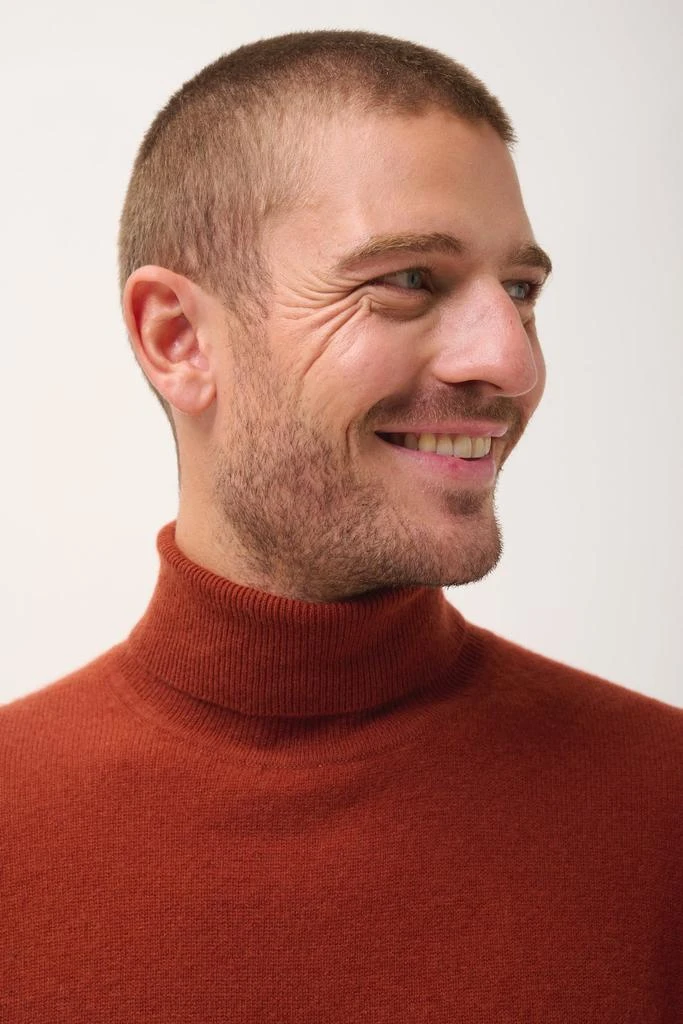 Just Cashmere Pull Col Roulé Connor - 100% Cachemire 2 Fils - Écureuil - Homme 5