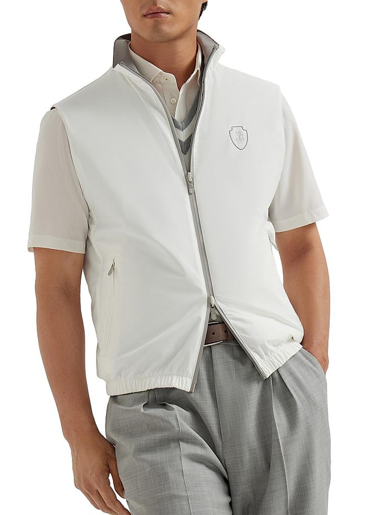 Brunello Cucinelli Bonded Nylon Reversible Vest with Logo