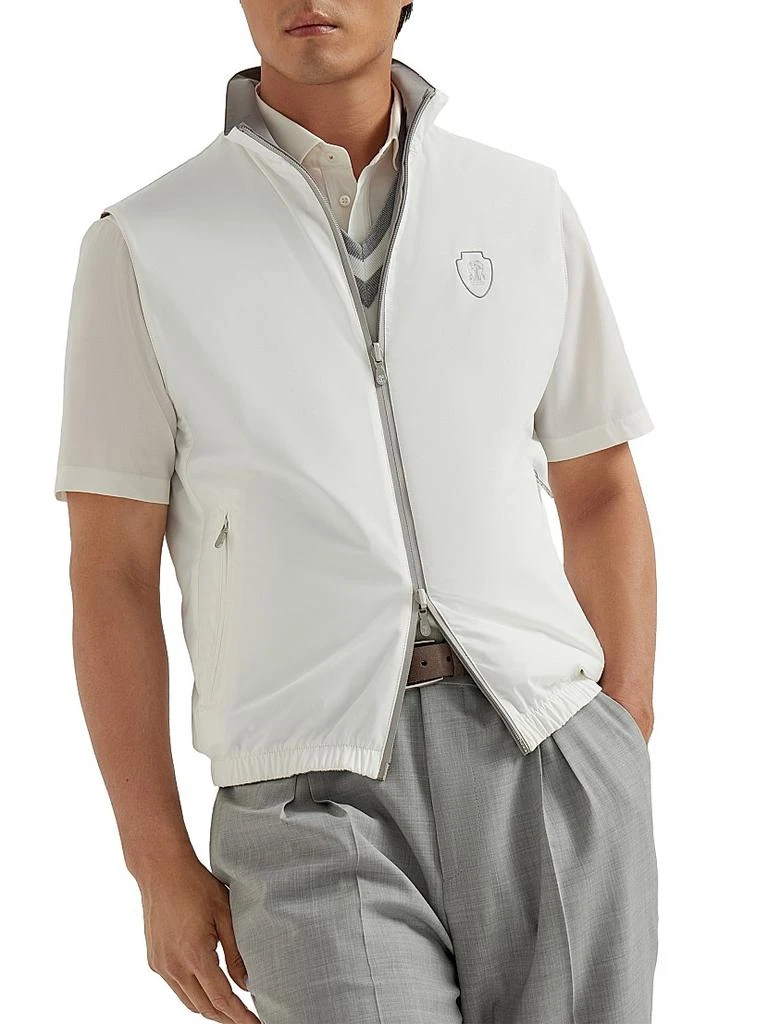 Brunello Cucinelli Bonded Nylon Reversible Vest with Logo 2