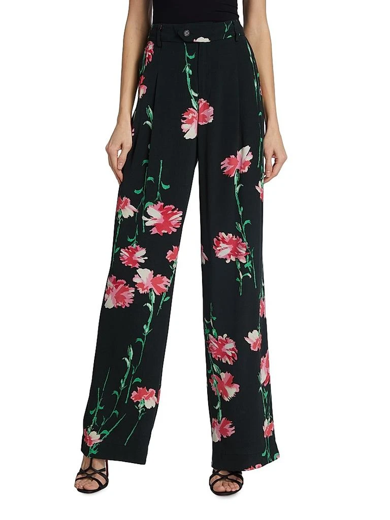 Libertine Cecil Beaton Pink Carnation Floral Silk Pants 3