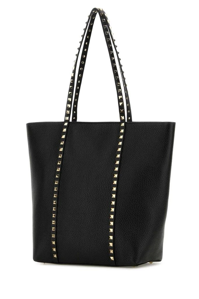 Valentino BLACK LEATHER ROCKSTUD SHOPPING BAG 2