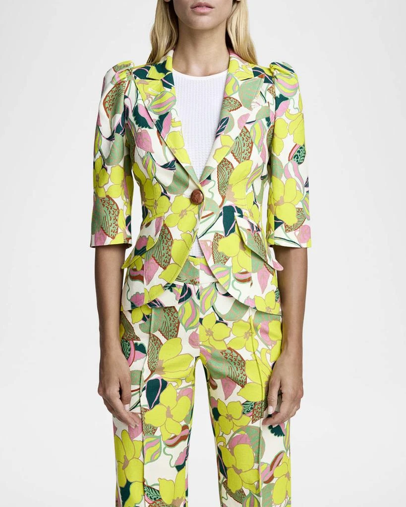 Smythe Citrus Cabana Short-Sleeve Blazer 4