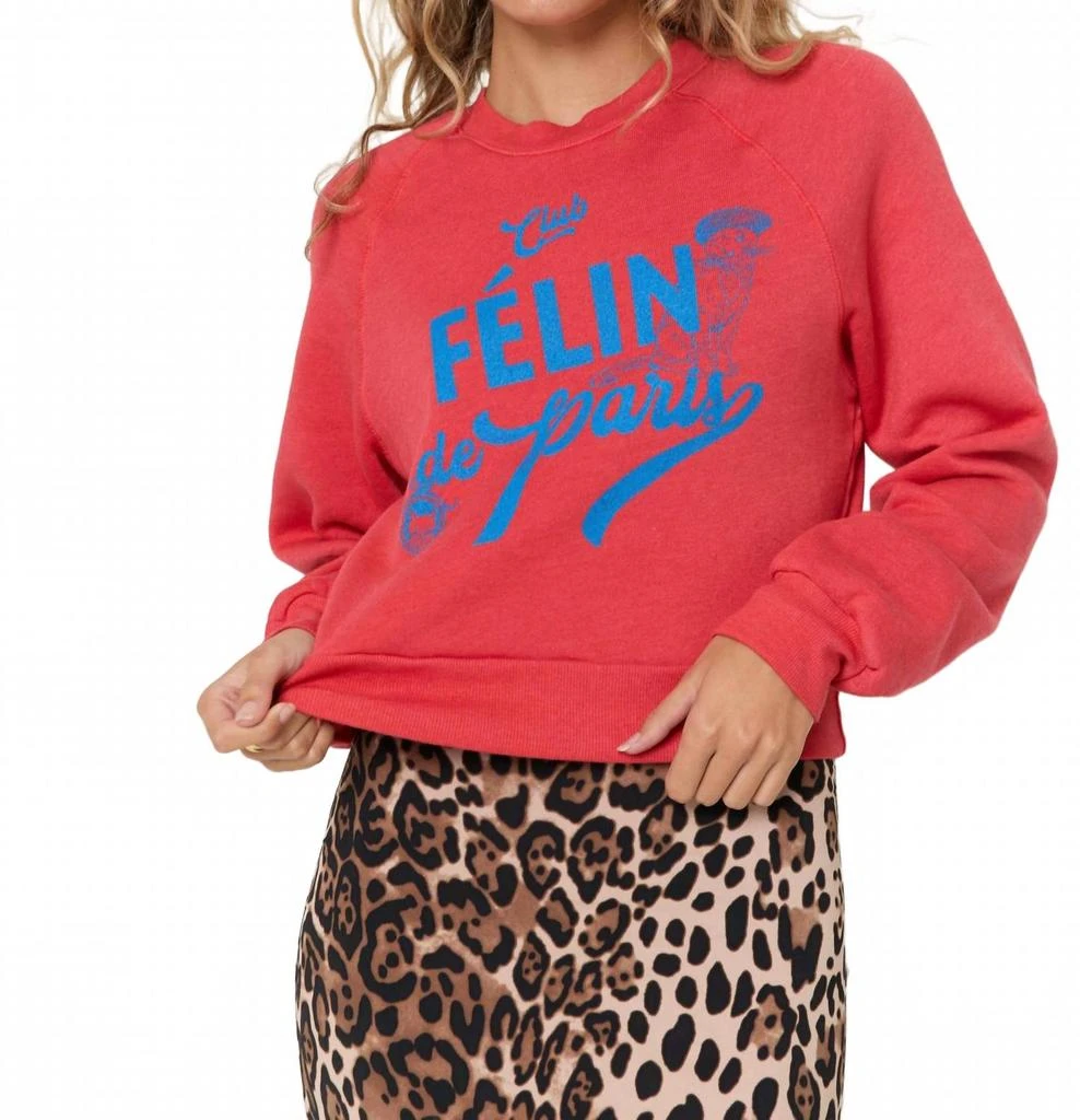 Project Social T Felin De Paris Shrunken Sweatshirt In Bittersweet Red 1