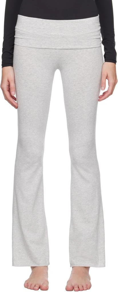 SKIMS Gray Cotton Jersey Foldover Lounge Pants 1