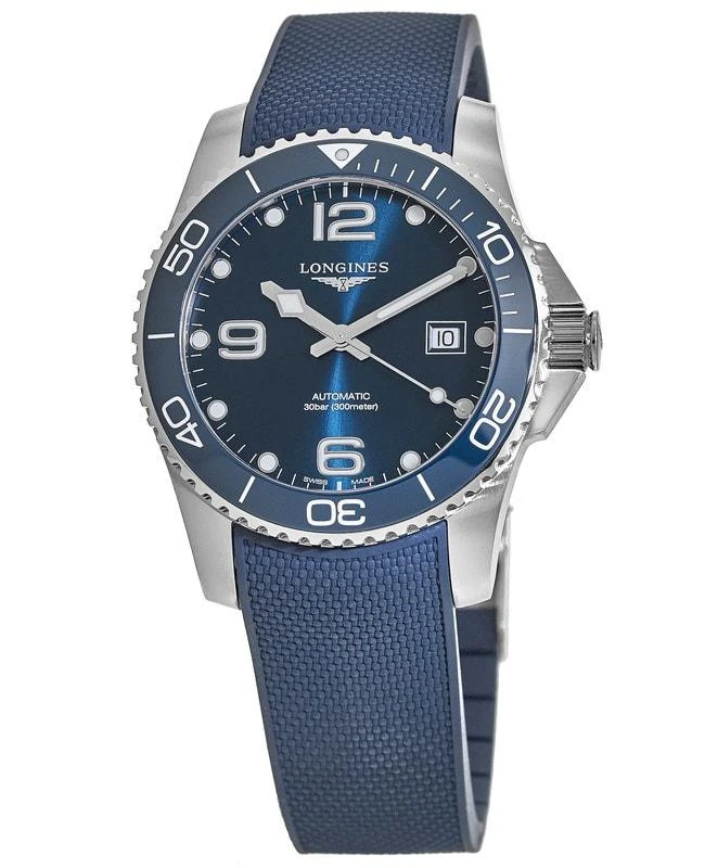 Longines Longines HydroConquest Automatic Blue Dial Ceramic Rubber Strap Men's Watch L3.781.4.96.9 1
