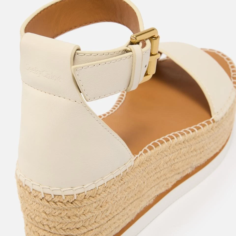 See by Chloé SEE BY CHLOÉ WOMEN'S GLYN LEATHER FLATFORM ESPADRILLE SANDALS 4