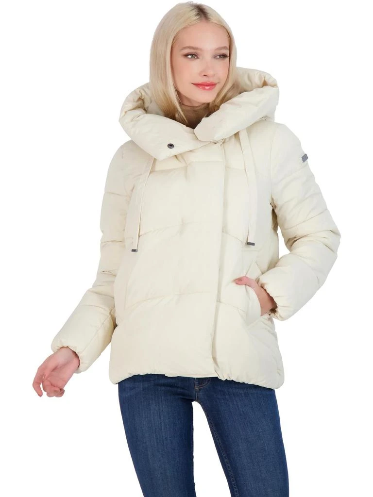 BCBGMAXAZRIA Envelope Puffer Womens Oversized Hood Eco-Friendly Puffer Jacket 6