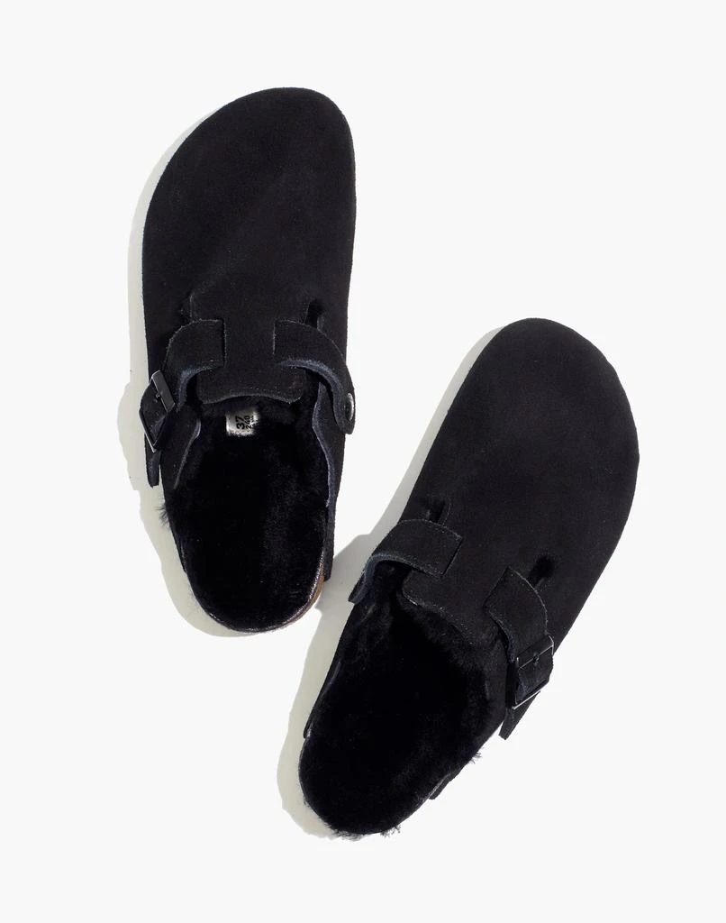 Birkenstock Suede Boston Clogs in Shearling 1