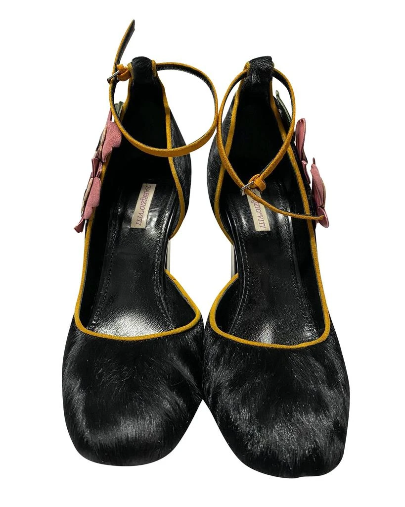 Fabrizio Viti Violets For Your Fur Pumps in Black Fur 2